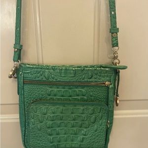 Brahmin Green leather shoulder/crossbody handbag.